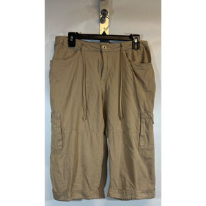 Marmot 10 Khaki Comfort Cargo Utility Athletic Hiking Pant Crop Bamboo Women D29